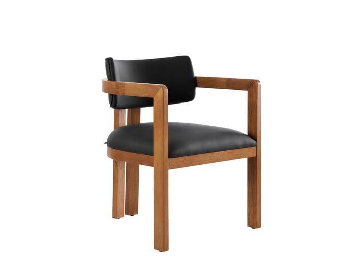 Jolie Esszimmerstuhl – Schwarzes Kunstleder – Gestell Kastanienbraun Jolie Esszimmerstuhl – Schwarzes Kunstleder – Gestell Kastanienbraun von My furniture