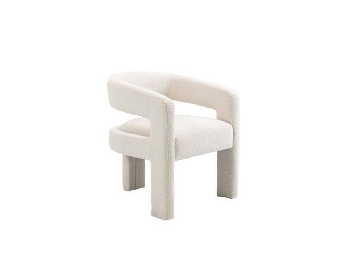 Santini Esszimmerstuhl - Elfenbeinfarbener Borg-Stoff Santini Esszimmerstuhl - Elfenbeinfarbener Borg-Stoff von My furniture