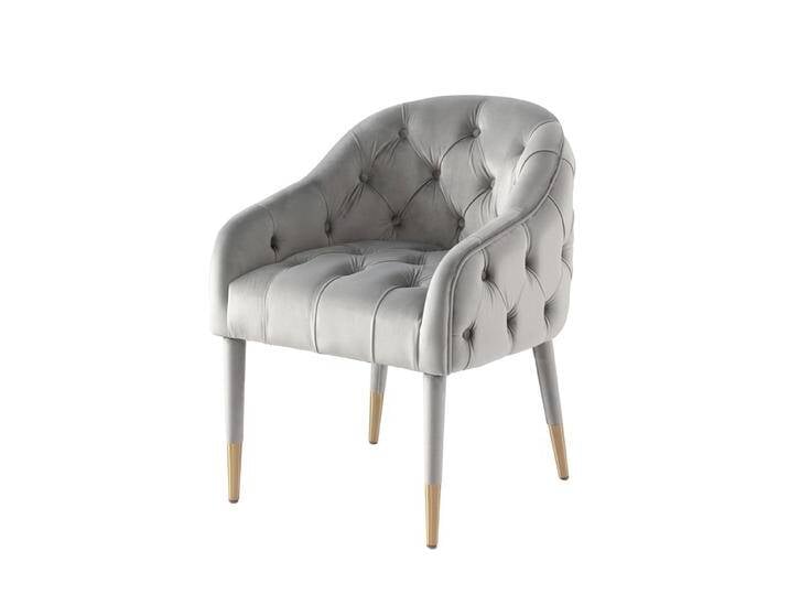 Sophia Esszimmerstuhl - Grau - Messingkappen Sophia Esszimmerstuhl - Grau - Messingkappen von My furniture