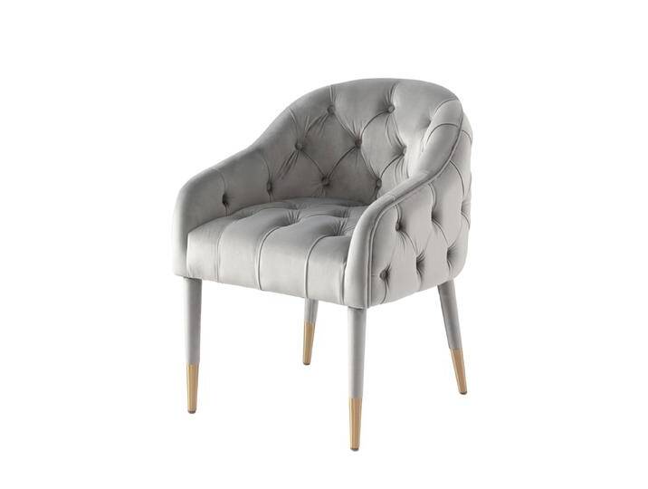 Sophia Esszimmerstuhl - Grau - Messingkappen Sophia Esszimmerstuhl - Grau - Messingkappen von My furniture