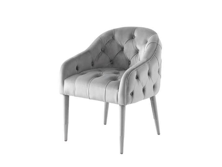 Sophia Esszimmerstuhl - Grau - Silberkappen Sophia Esszimmerstuhl - Grau - Silberkappen von My furniture