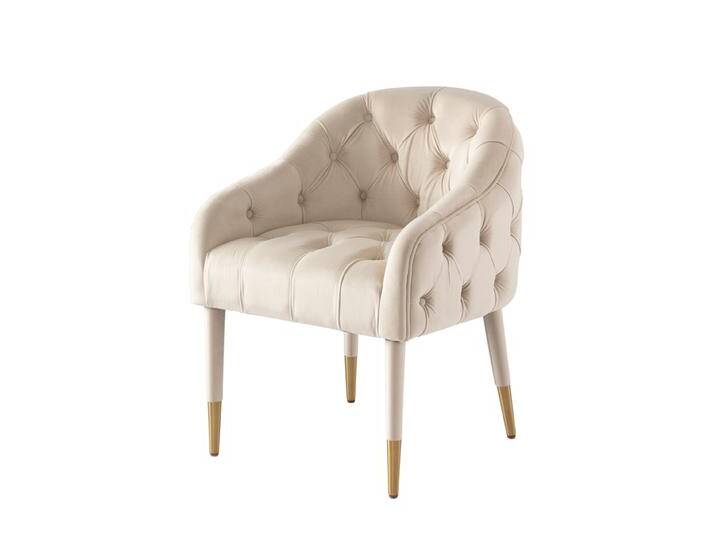 Sophia Esszimmerstuhl - Kreideweiß - Messingkappen Sophia Esszimmerstuhl - Kreideweiß - Messingkappen von My furniture