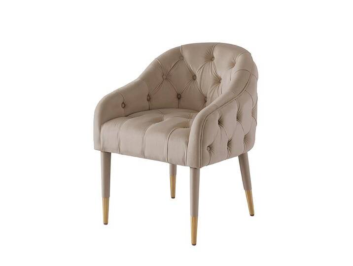 Sophia Esszimmerstuhl - Taupe - Messingkappen Sophia Esszimmerstuhl - Taupe - Messingkappen von My furniture