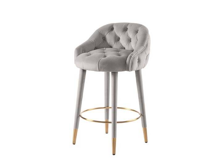 Sophia Thekenhocker - Grau - Messingkappen Sophia Thekenhocker - Grau - Messingkappen von My furniture