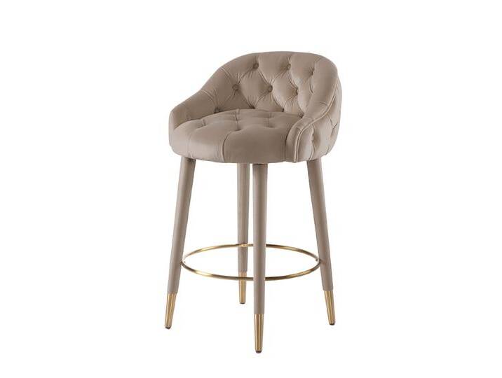 Sophia Thekenhocker - Taupe - Messingkappen Sophia Thekenhocker - Taupe - Messingkappen von My furniture