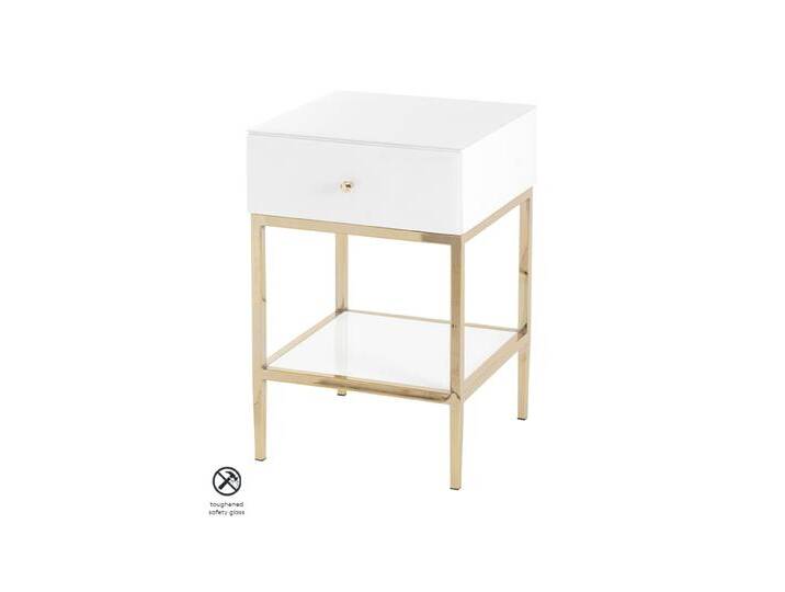 Stiletto Beistelltisch - Weißglas – Messing Stiletto Beistelltisch - Weißglas – Messing von My furniture