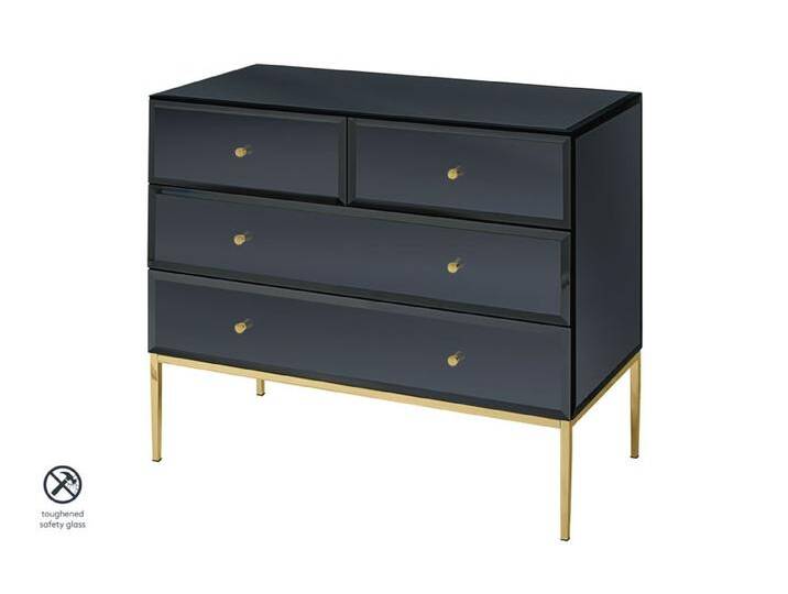 Stiletto Kommode - Schwarzglas – Messing Stiletto Kommode - Schwarzglas – Messing von My furniture