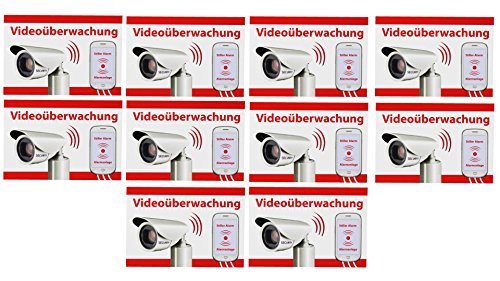 10 x Videoüberwachung Aufkleber Hinweisschild Alarmgesichert Warnschild Alarm Kamera Handy weiß - Top Qualität 10 x Videoüberwachung Aufkleber Hinweisschild Alarmgesichert Warnschild Alarm Kamera Handy weiß - Top Qualität von My-goodbuy24