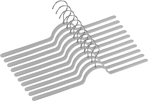 Biegsame Kleiderbügel - 10 Stück - Rutschfester Oberfläche - 360° drehbarer Haken aus Edelstahl - hellgrau - 47 x 2 cm - Ideal für Hemde, Blusen oder für empfindliche Kleidung Biegsame Kleiderbügel - 10 Stück - Rutschfester Oberfläche - 360° drehbarer Haken aus Edelstahl - hellgrau - 47 x 2 cm - Ideal für Hemde, Blusen oder für empfindliche Kleidung von My-goodbuy24