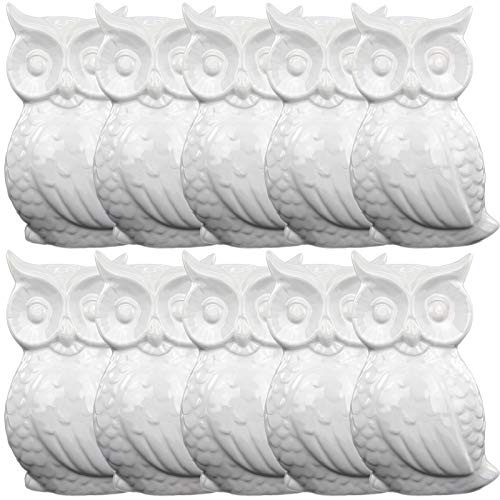 Luftbefeuchter 10-teiliges Set Eule aus Keramik Verdampfer Luftreiniger Verdunster Wasserverdunster Heizung Wasserverdunster für Heizkörper Klima - weiß von My-goodbuy24