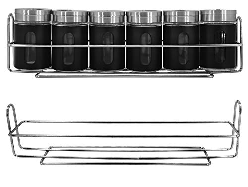 My-goodbuy24 Gewürzregal - Salzstreuer Pfefferstreuer aus Glas & Edelstahl mit Dreh-Deckel und einem Stichtfenster Vorratsglas Gewürzdose Dose Streudose von My-goodbuy24