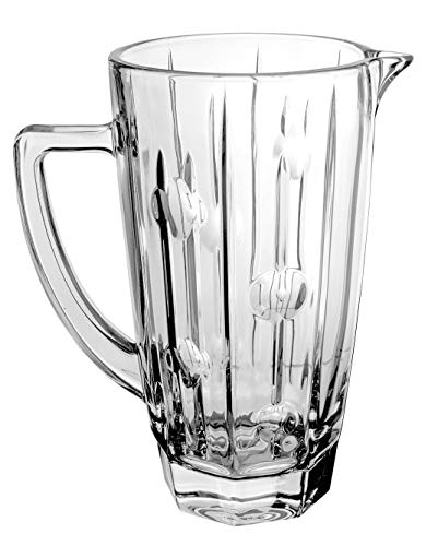 My-goodbuy24 Hochwertiger Kristallglas Wasserkrug mit Henkel und Ausgießer - 1,3 Liter - schwere Qualität - Karaffe - Dekanter, Saftkrug, Weinkrug, Saftkrug, von My-goodbuy24