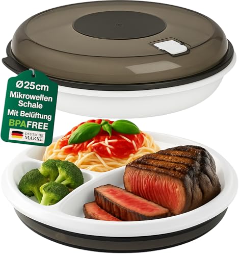 My-goodbuy24 Mikrowellengeschirr Mikrowellen Teller Vorrats Dose Aufbewahrung Geschirr mit 3 Fach Aufteilung Deckel mit Belüftung BPA frei sehr stabil und bruchsicher ⌀24,7cm MEHRWEG - 6 Stück My-goodbuy24 Mikrowellengeschirr Mikrowellen Teller Vorrats Dose Aufbewahrung Geschirr mit 3 Fach Aufteilung Deckel mit Belüftung BPA frei sehr stabil und bruchsicher ⌀24,7cm MEHRWEG - 6 Stück von My-goodbuy24