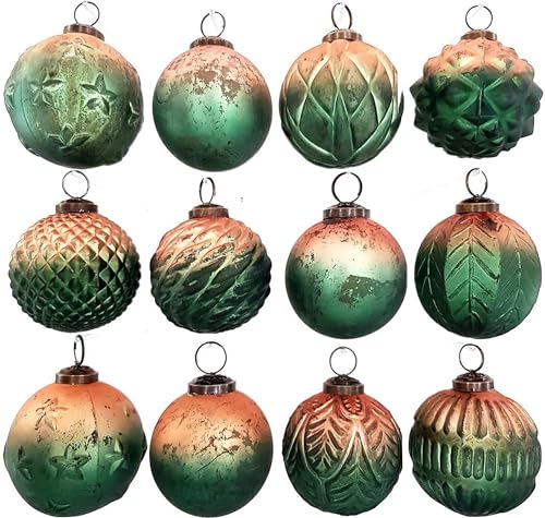 My-goodbuy24 Premium Weihnachtskugeln 12-teiliges Set Echtglas Glaskugeln Weihnachten Weihnachtsdeko Tannenbaumkugeln Glas Christbaumkugeln Weihnachtsbaum (I203) von My-goodbuy24