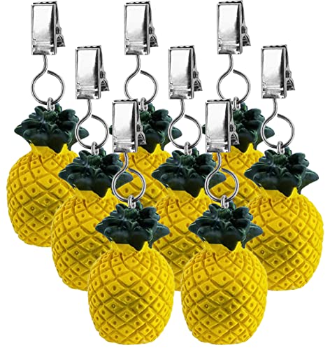 My-goodbuy24 Tischdeckenbeschwerer mit Klammer - 8er Set - Tischdeckenhalter Garten Tischdeckenklammern Tischtuch Clips - Polystone - Ananas von My-goodbuy24