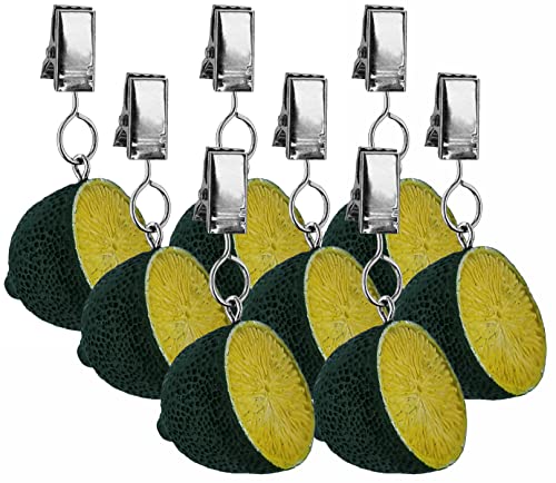 My-goodbuy24 Tischdeckenbeschwerer mit Klammer - 8er Set - Tischdeckenhalter Garten Tischdeckenklammern Tischtuch Clips - Polystone - Limette von My-goodbuy24