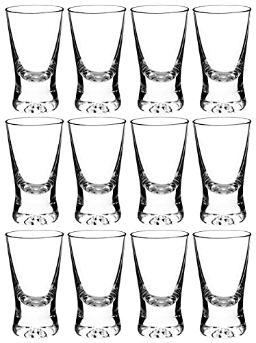 My-goodbuy24 Premium Schnapsgläser Shotgläser 12-teiliges Set Glas 2,5cl (25ml) - Standfest - Spülmaschinenfest - Pinnchen Wodka Ouzo Vodka Tequila Whiskey Stamper von My-goodbuy24