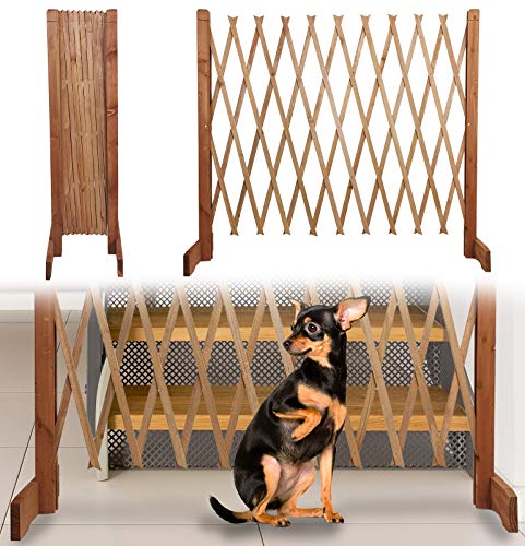 Treppenschutzgitter für Hunde - Absperrgitter - Türschutzgitter - Hundeschutzgitter - Hundebarrieren - verstellbar Trennwand - ohne Bohren - 30-117cm breit - aus Holz von My-goodbuy24