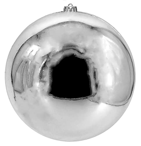 Weihnachtskugeln 1 Stück - Christbaumkugeln - bruchsicher und stoßfester - Christbaumschmuck Ø 20cm Baumschmuck Weihnachten Deko - Silber - glänzend von My-goodbuy24