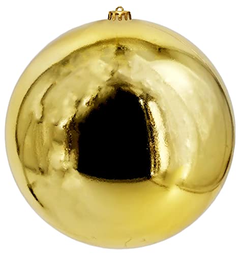 My-goodbuy24 Weihnachtskugeln 1 Stück - Christbaumkugeln - bruchsicher und stoßfester - Christbaumschmuck XL Ø 20cm Baumschmuck Weihnachten Deko - Gold - glänzend von My-goodbuy24