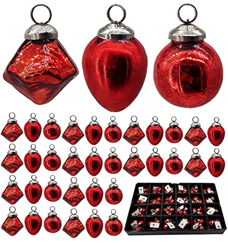 Weihnachtskugeln Weihnachtsdeko 72-teiliges Set - Handmade - Christbaumkugeln - Christbaumschmuck Weihnachtsdeko Baumschmuck Weihnachten Deko - Rot von My-goodbuy24