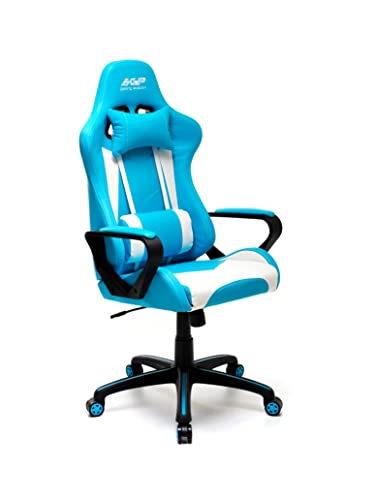 My_office Gaming-Sessel, Kunstleder, Hellblau und Weiß, Large von My_office
