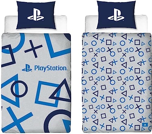 My sweety pop - Bettwäsche – Playstation – 2-teilig – Kinder – Bettbezug für Jungen – wendbar – 140 x 200 cm – Kissenbezug – 70 x 90 cm Bettwäsche – 100 % Baumwolle – Geschenkidee von My sweety pop