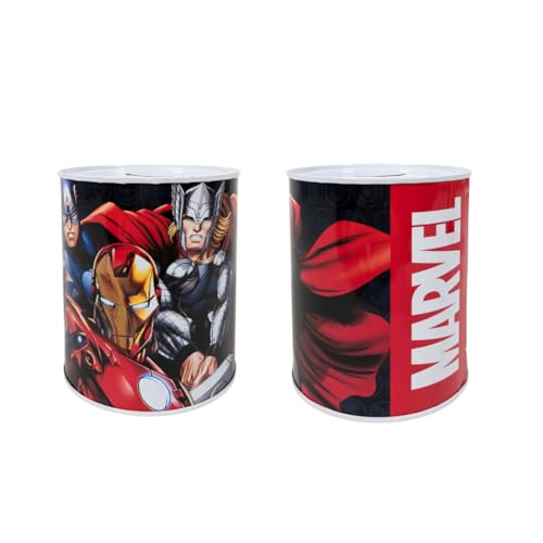 My sweety pop - Spardose aus Metall Marvel rot - Schule - Münzaufbewahrung - 12 cm - Geschenkidee von My sweety pop