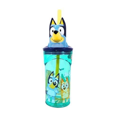 My sweety pop - Wiederverwendbarer Trinkbecher mit Strohhalm für Kinder - Kunststoff - Kindergarten - Schule - Urlaub - Mahlzeit - 23cm - 360ml - Hydration - Geschenkidee - 3D - BPA frei (Bluey - My sweety pop - Wiederverwendbarer Trinkbecher mit Strohhalm für Kinder - Kunststoff - Kindergarten - Schule - Urlaub - Mahlzeit - 23cm - 360ml - Hydration - Geschenkidee - 3D - BPA frei (Bluey - von My sweety pop