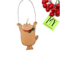 Ehrfürchtig Vintage Hölzerne Katze Weihnachtsverzierung-Hängende Mit Holly Tür-Dekor-Wand-Dekor-Weihnachtsgeschenk-Idee-Katzen-Liebhaber von My40YearCollection