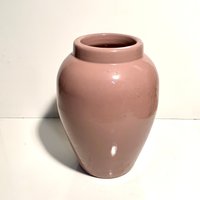 Rosa Glasierter Vintage Steinzeug Krug Keramik Vase, Shabby Chic Dekor von My40YearCollection