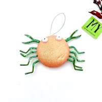 Vintage Curious Crab Weihnachtsbaum Ornament Orange Mit Grüner Glitzer Krabbe Küsten Weihnachtswunderliche Verzierung My40Yearcollection von My40YearCollection