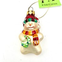 Vintage Glas Schneemann Ornament Weihnachtskranz Dekor von My40YearCollection
