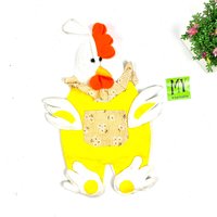 Vintage Filz-Huhn-Dekor Handgenähter Gelber Strampelanzug Mit Schlüsseltasche von My40YearCollection