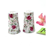 Vintage Linke Rose Chintz Salz Und Pfefferstreuer Shabby Chic Porzellan von My40YearCollection