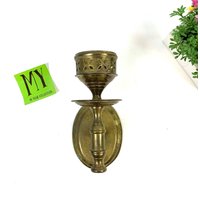 Vintage Messing Wandleuchte Kerzenhalter Made in India Blütenblatt Motiv My40Yearcollection von My40YearCollection