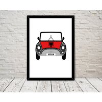 Benutzerdefinierte Reg Mit Albanien Flagge Auf Auto Bonet Kunstdruck Wand Kunst Home Decor Giclee Druck Büro Wohnzimmer von MyArtPalace