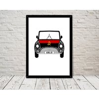 Benutzerdefinierte Reg Mit Angola Flagge Auf Auto Bonet Kunstdruck Wand Kunst Home Decor Giclee Druck Büro Wohnzimmer von MyArtPalace