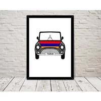 Benutzerdefinierte Reg Mit Armenien Flagge Auf Auto Bonet Kunstdruck Wand Kunst Geschenke Home Drucke Giclée Druck Büro Wohnzimmer Decor von MyArtPalace