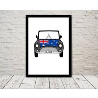 Benutzerdefinierte Reg Mit Australien Flagge Auf Auto Bonet Kunstdruck Wand Kunst Geschenke Home Drucke Giclée Druck Büro Wohnzimmer Decor von MyArtPalace