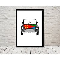 Benutzerdefinierte Reg Mit Eritrea Flagge Auf Auto Bonet Kunstdruck Wand Kunst Geschenke Home Drucke Giclée Druck Büro Wohnzimmer Decor von MyArtPalace