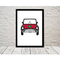 Benutzerdefinierte Reg Mit Malediven Flagge Auf Auto Bonet Kunstdruck Wand Kunst Geschenke Home Drucke Giclée Druck Büro Wohnzimmer Decor von MyArtPalace
