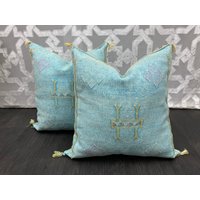 Light Blue Pillows Seide 50x50 cm - Kaktusseide Kissen Dekokissenbezug Dekokissen von MyArtcraftsMA