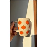 Glas Kürbis Tasse - Geschirr Keramik Pumpkin Mug Fall Herbst Teeglas von MyBeHappyBoutique