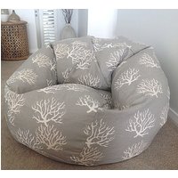 Grauer Korallen Print Sitzsackbezug - Slub-Baumwolle-stoff Grauer Korallen Print Sitzsackbezug - Slub-Baumwolle-stoff von MyBeachsideStyle