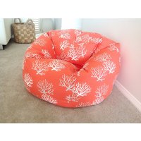 Korallen Print Sitzsack Bezug Küsten Dekor, Teenager & Erwachsene Größen von MyBeachsideStyle