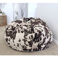 Sitzsackbezug Aus Kuhfell-Kunstleder Wildlederoptik, Erwachsene/Teenager von MyBeachsideStyle