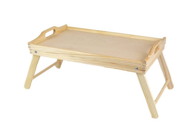 MyBer® Tabletttisch Holztablett Beistelltisch Betttisch Laptop Tablett aus Holz (1-St., 1 Tisch, Frühstücktablett), mit klappbaren Füßen portabler Tisch 50/30/25,5 cm PM-TC710 von MyBer®