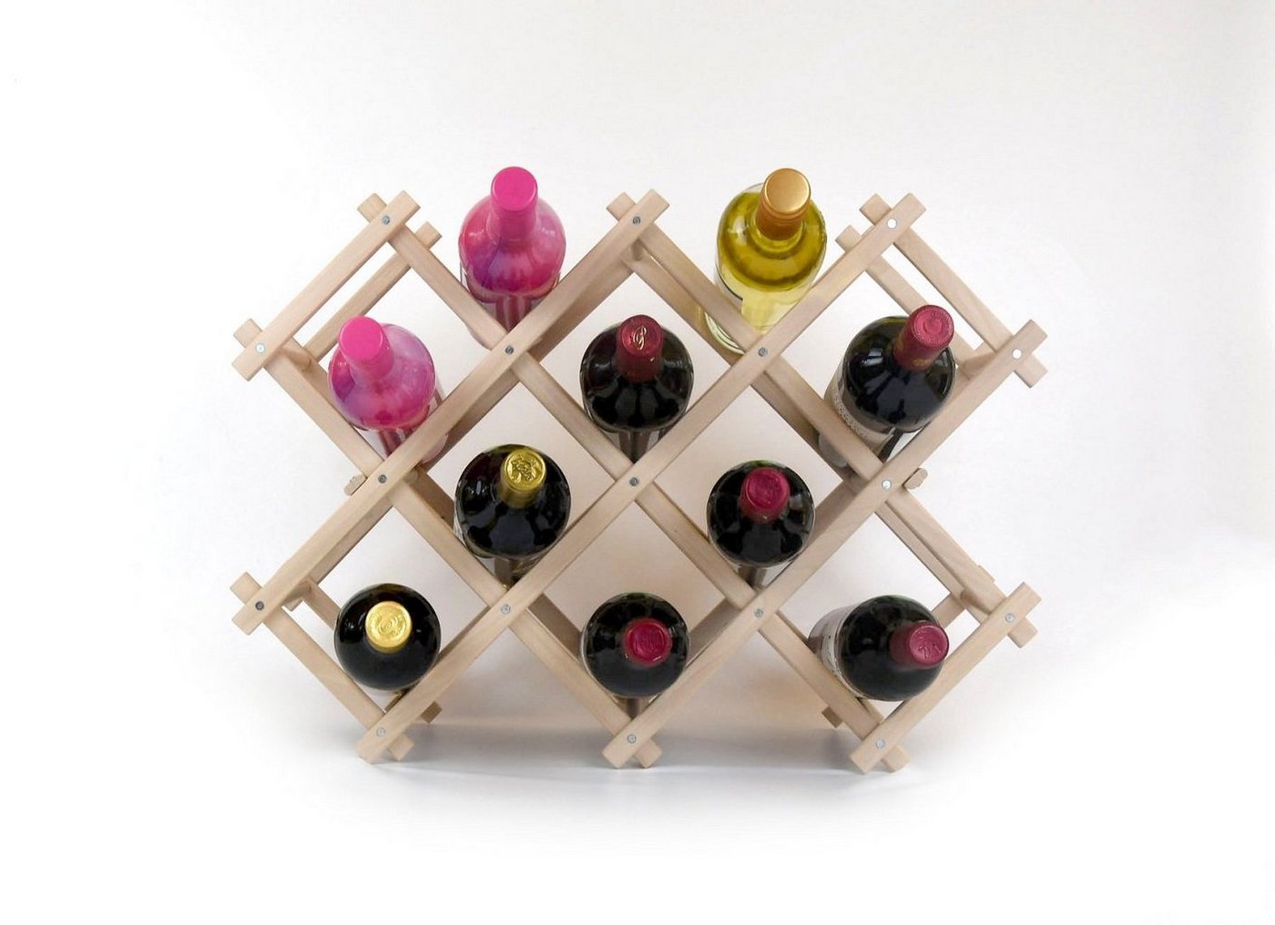 MyBer® Weinregal Weinständer Flaschenregal Flaschenhalter aus Holz 55cm x 42cm, 1-tlg., klappbar, leicht verstaubar, praktisch und dekorativ PM_SW124 von MyBer®