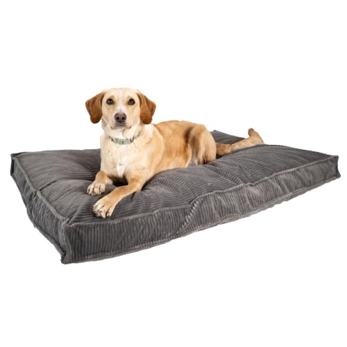 MyBestBuddy Hundekissen Visco grau 120x80 cm XXL mit POSO-Cord Stoff mit Viscoseschaum und Komfortschaum-Flocken, 40°C waschbar - Hundebett/Haustierbett für sehr große Hunde oder Katzen, 120 x 80 cm von MyBestBuddy